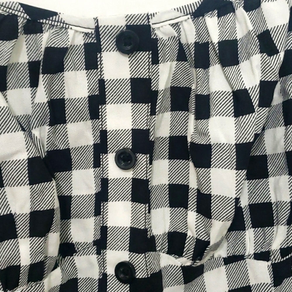 Hot Topic Black and White Buffalo Check Size S - Picture 4 of 7